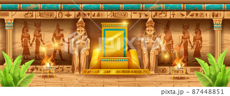 Egypt temple background, vector ancient pharaoh... - Stock Illustration  [87448851] - PIXTA