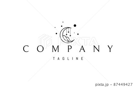 Vector logo on which an abstract image of a baby cradle in the form of a moon. Vector logo on which an abstract image of a baby cradle in the form of a moon. 87449427