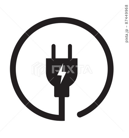 Electric plug icon. Electrical plug with lighting symbol. Electric plug icon. Electrical plug with lighting symbol. 87449968