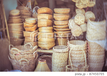 Store of Open Weave Straw Market Tote Beach Bag and packaging Store of Open Weave Straw Market Tote Beach Bag and packaging 87450705