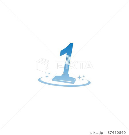 Cleaning service logo illustration with number 1 icon template Cleaning service logo illustration with number 1 icon template 87450840