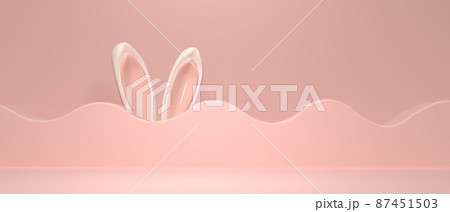 Easter holiday theme with decorations and rabbit ears Easter holiday theme with decorations and rabbit ears 87451503