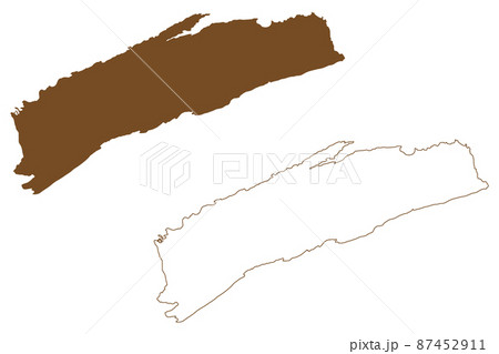 Straumoya island (Kingdom of Norway) map vector illustration, scribble sketch Straumoya map 87452911