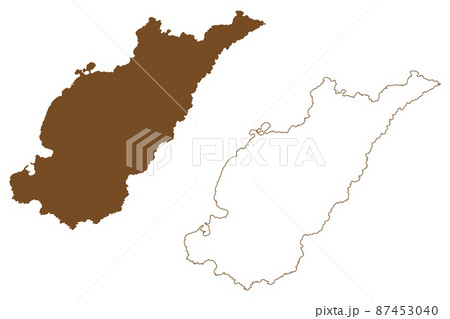 Whalsay island (United Kingdom of Great Britain and Northern Ireland, Scotland) map vector illustration, scribble sketch Isle of Whale map 87453040