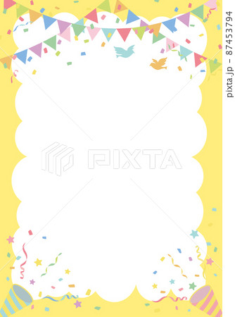 パーティー背景フレーム イエロー パーティー背景フレーム イエロー 87453794