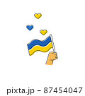 Ukrainian flag, blue and yellow. Support and help Ukraine. No war 87454047