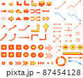 ドットで描いた矢印の詰め合わせ（オレンジ） 87454128