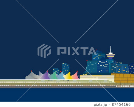バンクーバー　vancouver　カナダプレイス　canada　place　夜景 87454166