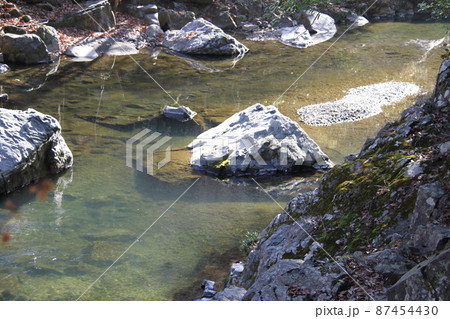 大阪高槻摂津峡の初春の風景 大阪高槻摂津峡の初春の風景 87454430