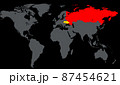 Russia and Ukraine on World map 87454621