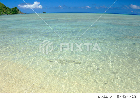 沖縄　渡名喜島の風景　アンジェーラ浜　あがり浜 87454718