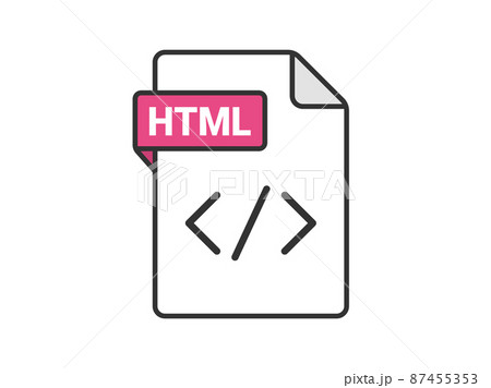 htmlの拡張子ファイルのアイコンイラスト 87455353