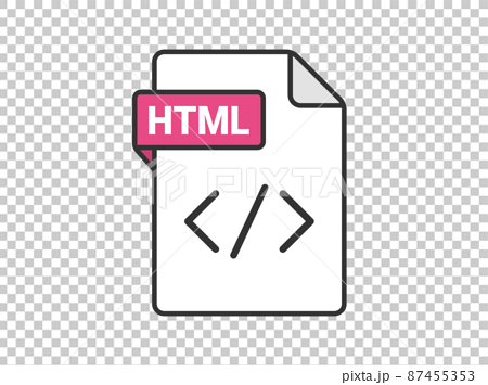 html extension file icon illustration - Stock Illustration [87455353] -  PIXTA