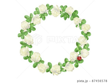クローバーの花輪 てんとう虫 クローバーの花輪 てんとう虫 87456578