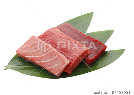 本マグロ大トロ中とろ赤身サク（パス付）の写真素材 [87457053] - PIXTA
