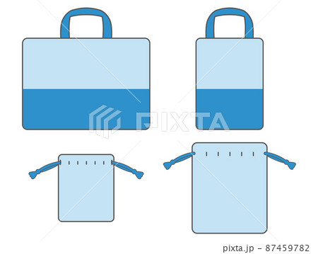 入学 入園用の手提げ袋と巾着袋と上履き袋のイラスト素材