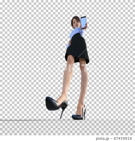 スマホを見せる女性社員　　perming3DCGイラスト素材 87459919