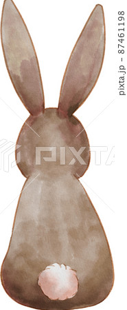 動物 ウサギ 後姿のイラスト素材