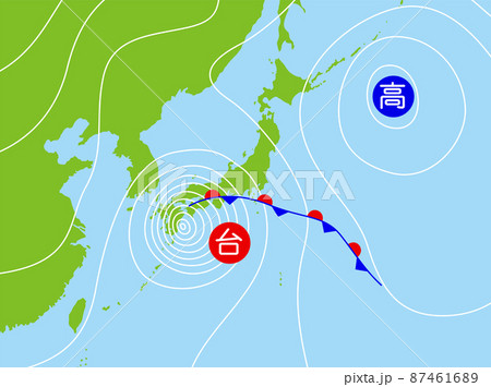 梅雨の気圧配置図 87461689