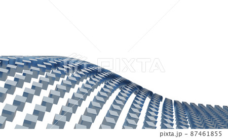 CGキューブ　多数の並んだメタルキューブ背景素材 87461855