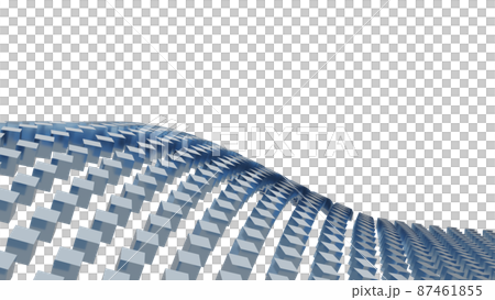 CGキューブ　多数の並んだメタルキューブ背景素材 87461855