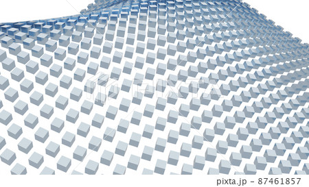 CGキューブ　多数の並んだメタルキューブ背景素材 87461857