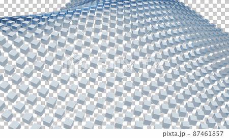 CGキューブ　多数の並んだメタルキューブ背景素材 87461857
