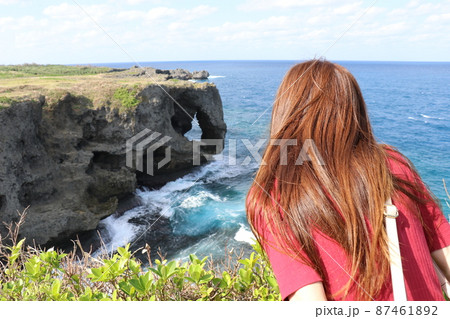 沖縄_絶景の万座毛 沖縄_絶景の万座毛 87461892