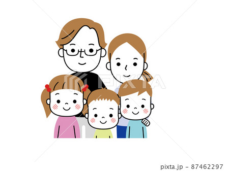 五人家族 両親と三人の子どもたち 子沢山 五人家族 両親と三人の子どもたち 子沢山 87462297