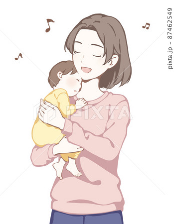 赤ちゃんを抱っこする女性(子守唄) 87462549