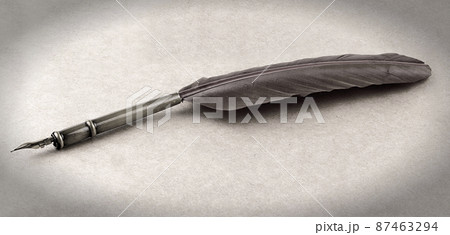 Fountain pen and envelope for writing on paper background 87463294