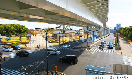 東京都足立区の舎人公園駅とその周辺の風景（2022年3月撮影） 87463393