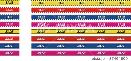 「SALE」の文字が書かれたカラフルなテープセット 「SALE」の文字が書かれたカラフルなテープセット 87464809