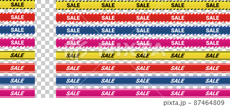 「SALE」の文字が書かれたカラフルなテープセット 「SALE」の文字が書かれたカラフルなテープセット 87464809
