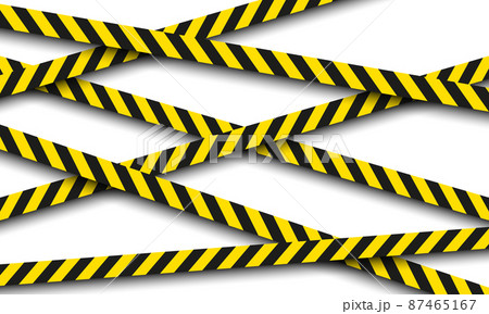 Yellow and black danger cross lines ribbons. Yellow and black danger cross lines ribbons. 87465167
