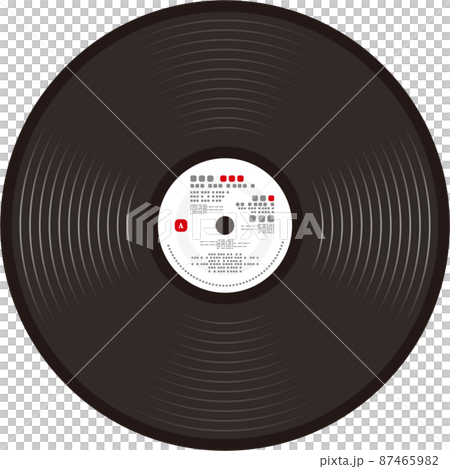 正面から見た黒色のレコードのイラスト 87465982