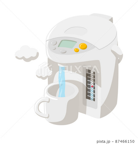 電気ポットでマグカップにお湯を注ぐ 87466150