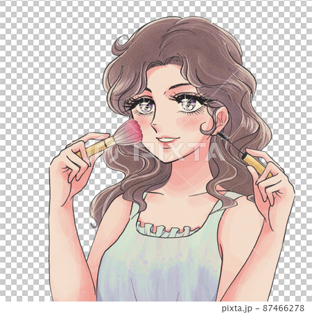 A girl with perfect make-up, a cartoon-style older sister A girl with perfect make-up, a cartoon-style older sister 87466278