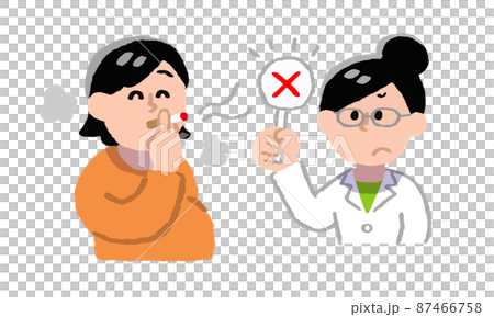 Pregnant women who smoke cigarettes and female doctors of obstetrics and gynecology who give NG (hand-painted color) 87466758