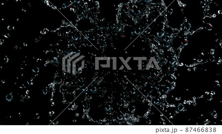 Freeze motion of blueberries in water splash. 87466838