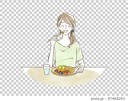 フルーツを食べている女性 フルーツを食べている女性 87468263