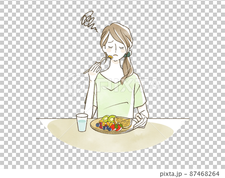 Woman eating fruit 87468264