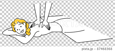 臉朝下躺著接受按摩的可愛女人 簡單圖解矢量 臉朝下躺著接受按摩的可愛女人 簡單圖解矢量 87468368