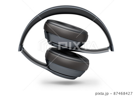 Gaming headphones and concept of music equipment isolated on white background. 87468427