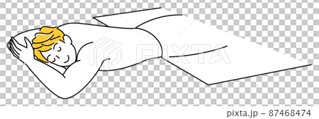 マッサージを受ける為うつ伏せに寝ている可愛い男性 シンプル イラスト ベクター マッサージを受ける為うつ伏せに寝ている可愛い男性 シンプル イラスト ベクター 87468474