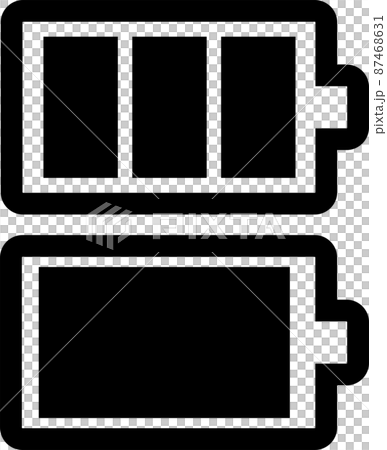 黒の電池残量のアイコン 黒の電池残量のアイコン 87468631