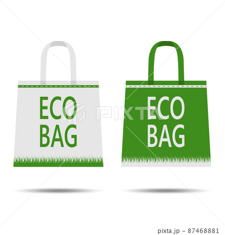Eco bag. Isolated on white background. Caring for the environment. Flat style. Eco package design. Vector 87468881