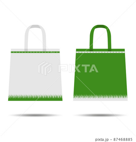 Cartoon bag. Isolated on white background. Caring for the environment. Flat style. Eco package design. Vector 87468885