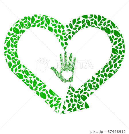 Recycling symbol in heart shape, reload sign, love earth color icon. Recycle heart flat isolated icon for web. Flat style. Vector 87468912