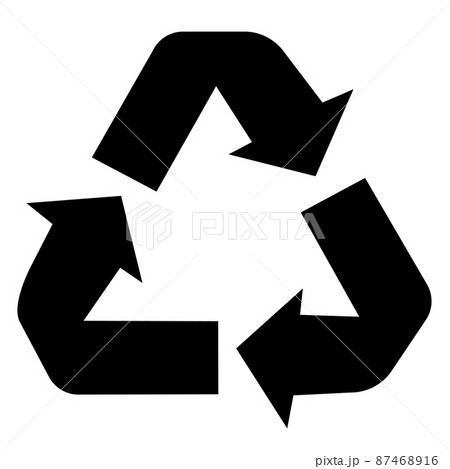 Recycling icon, reuse symbol, garbage reduction and recycling increase. Redesigned with green colors, useful for infographics and labels. Isolated on white background. Vector 87468916
